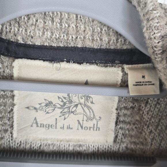 Anthropologie Angel Of The North Wool Blend Tight Knit Open Cardigan Womens M - Picture 3 of 4